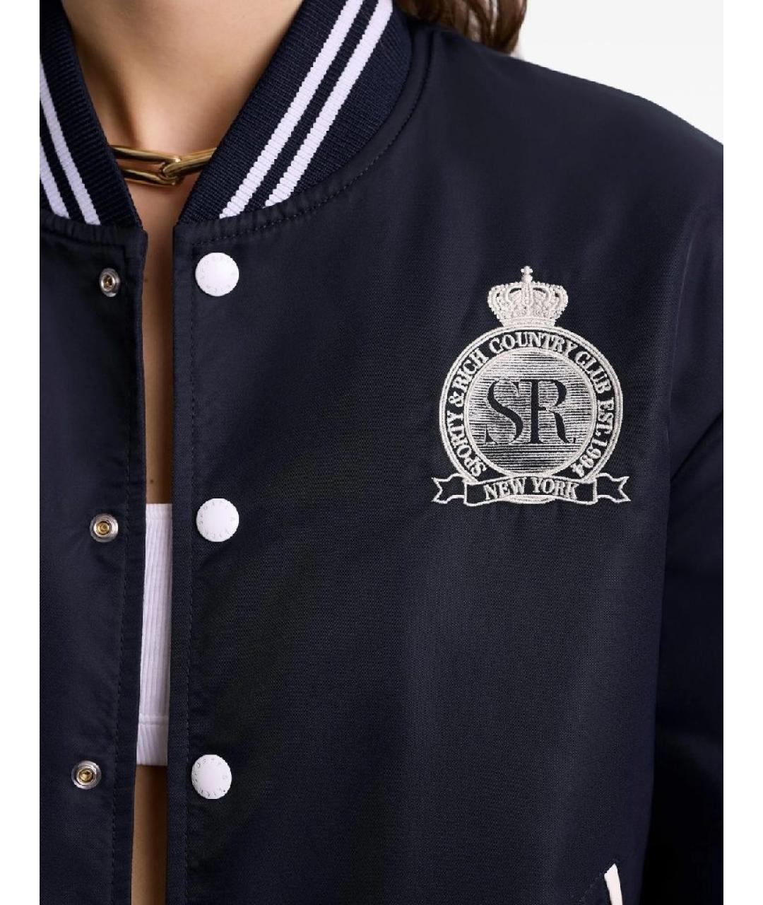 SPORTY AND RICH Темно-синяя полиамидовая куртка, фото 4