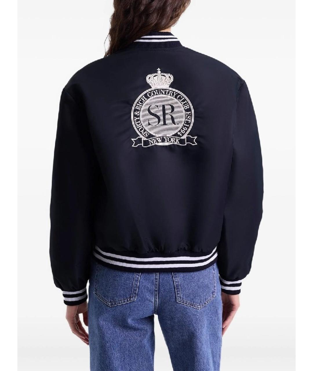 SPORTY AND RICH Темно-синяя полиамидовая куртка, фото 7