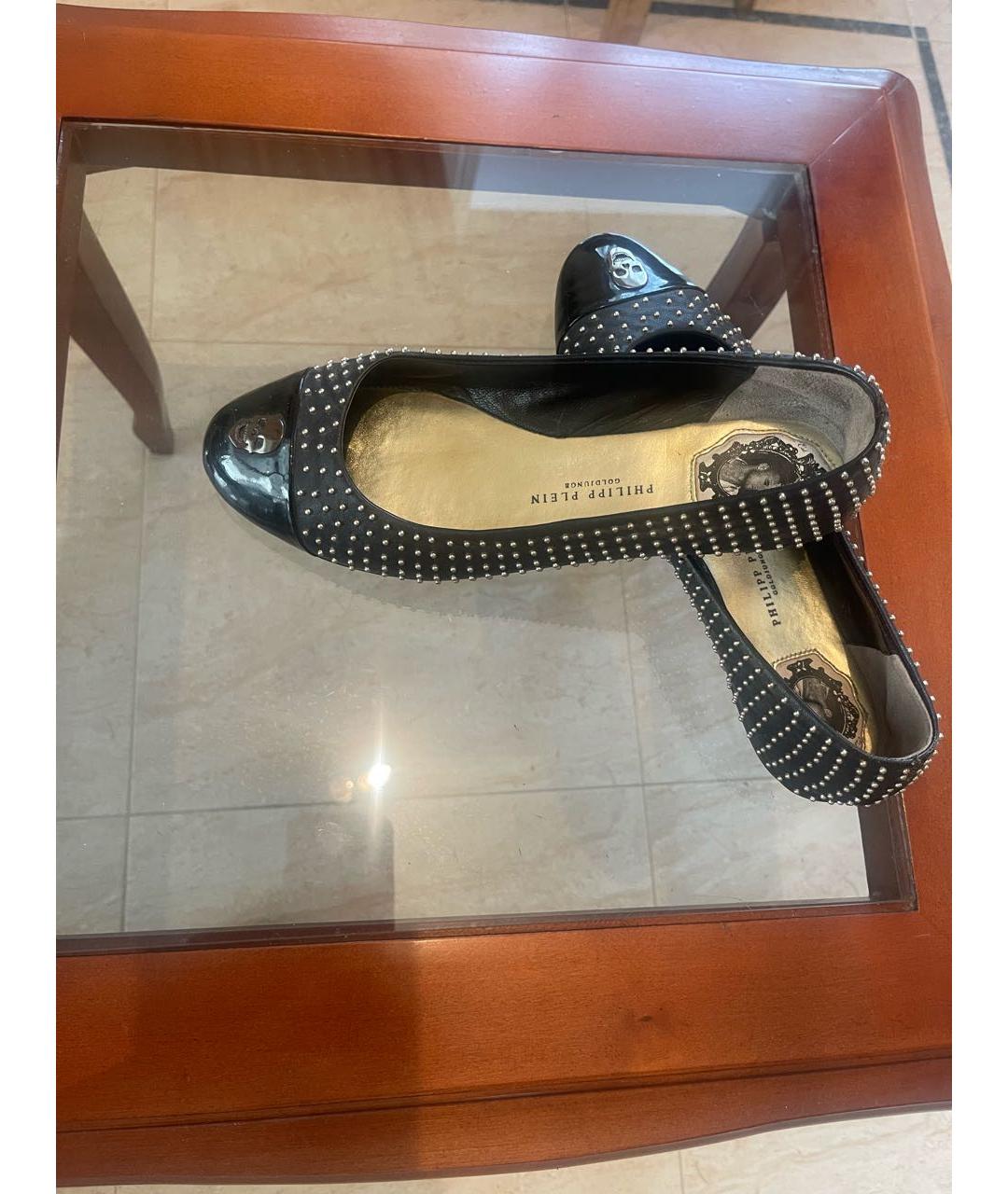PHILIPP PLEIN Черные кожаные мокасины, фото 2