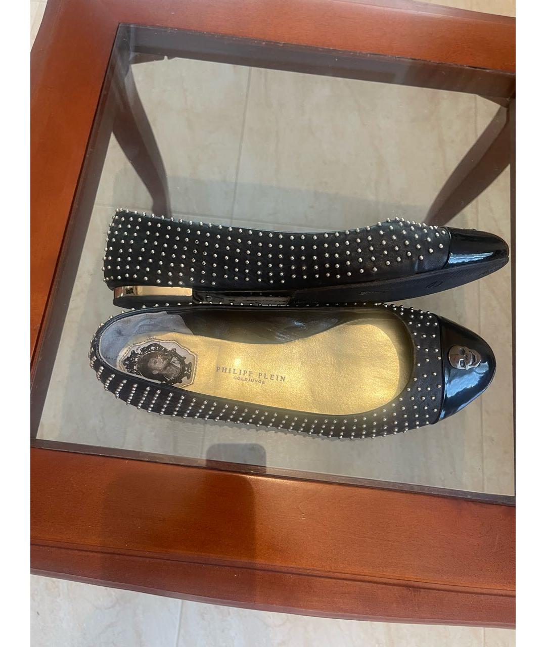 PHILIPP PLEIN Черные кожаные мокасины, фото 4