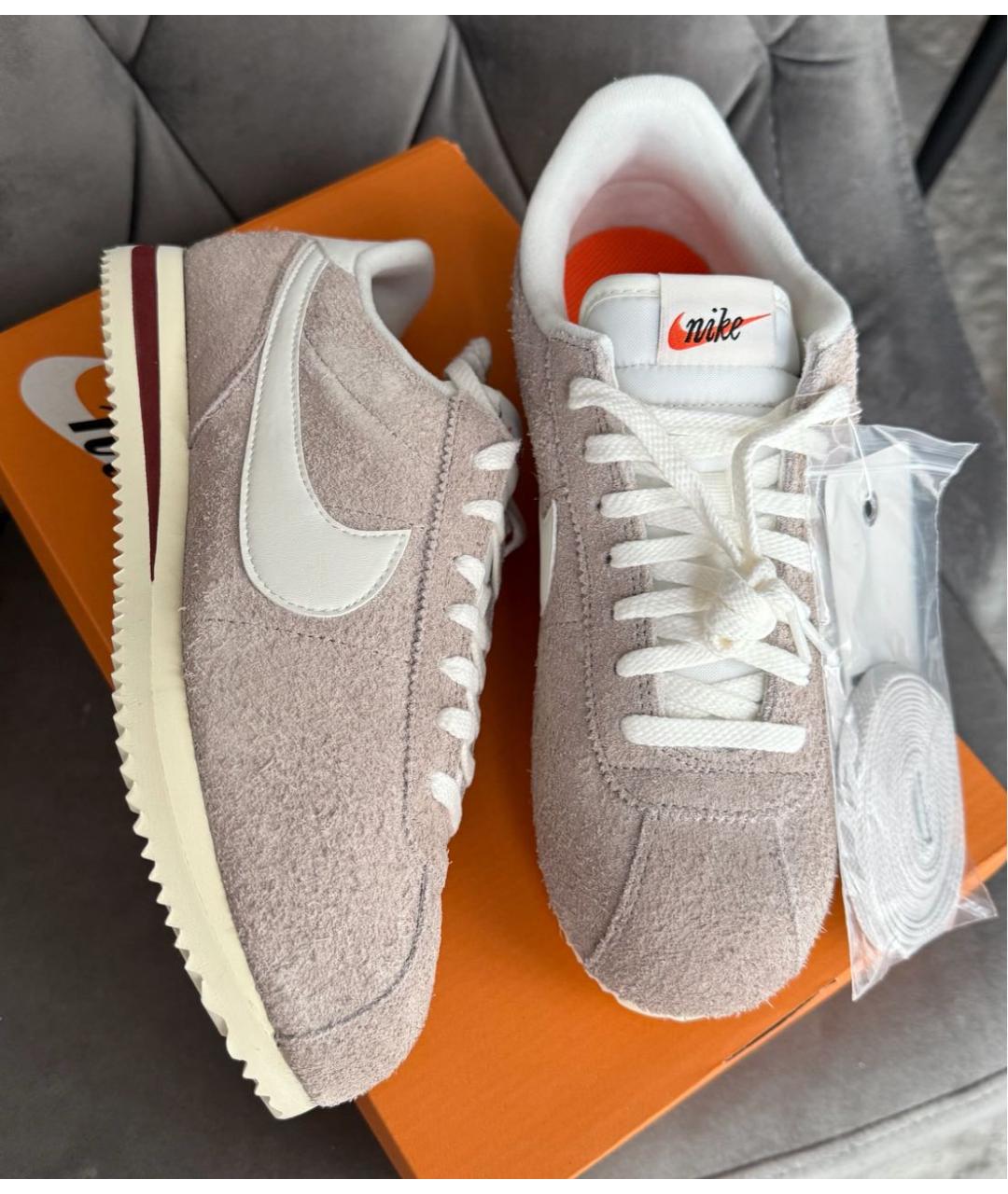 NIKE Бежевые замшевые кроссовки, фото 9