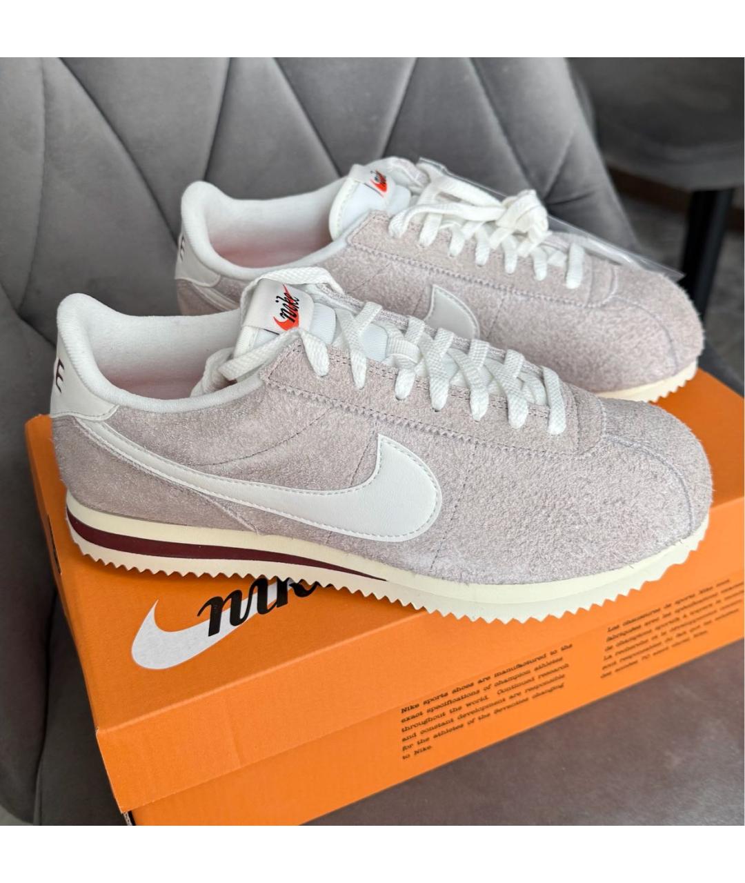 NIKE Бежевые замшевые кроссовки, фото 3