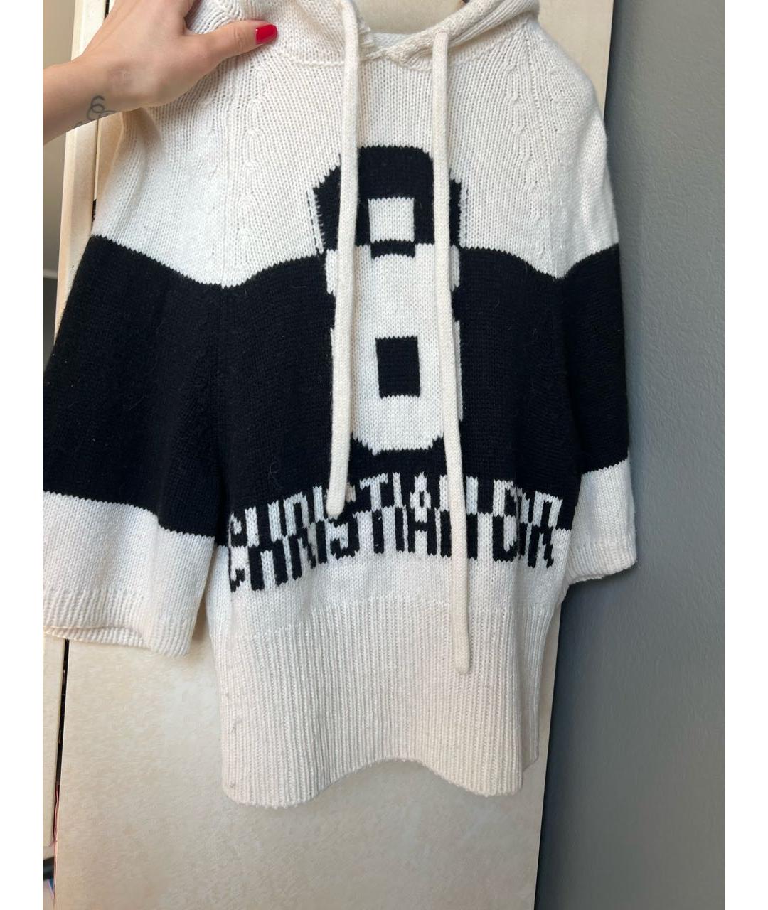 CHRISTIAN DIOR Белый шерстяной джемпер / свитер, фото 5