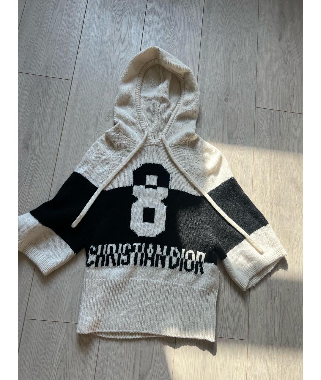 CHRISTIAN DIOR Белый шерстяной джемпер / свитер, фото 6