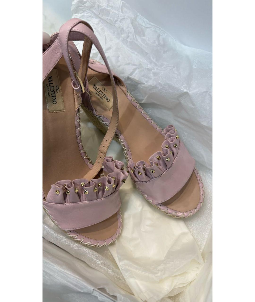 VALENTINO Розовые кожаные эспадрильи, фото 3