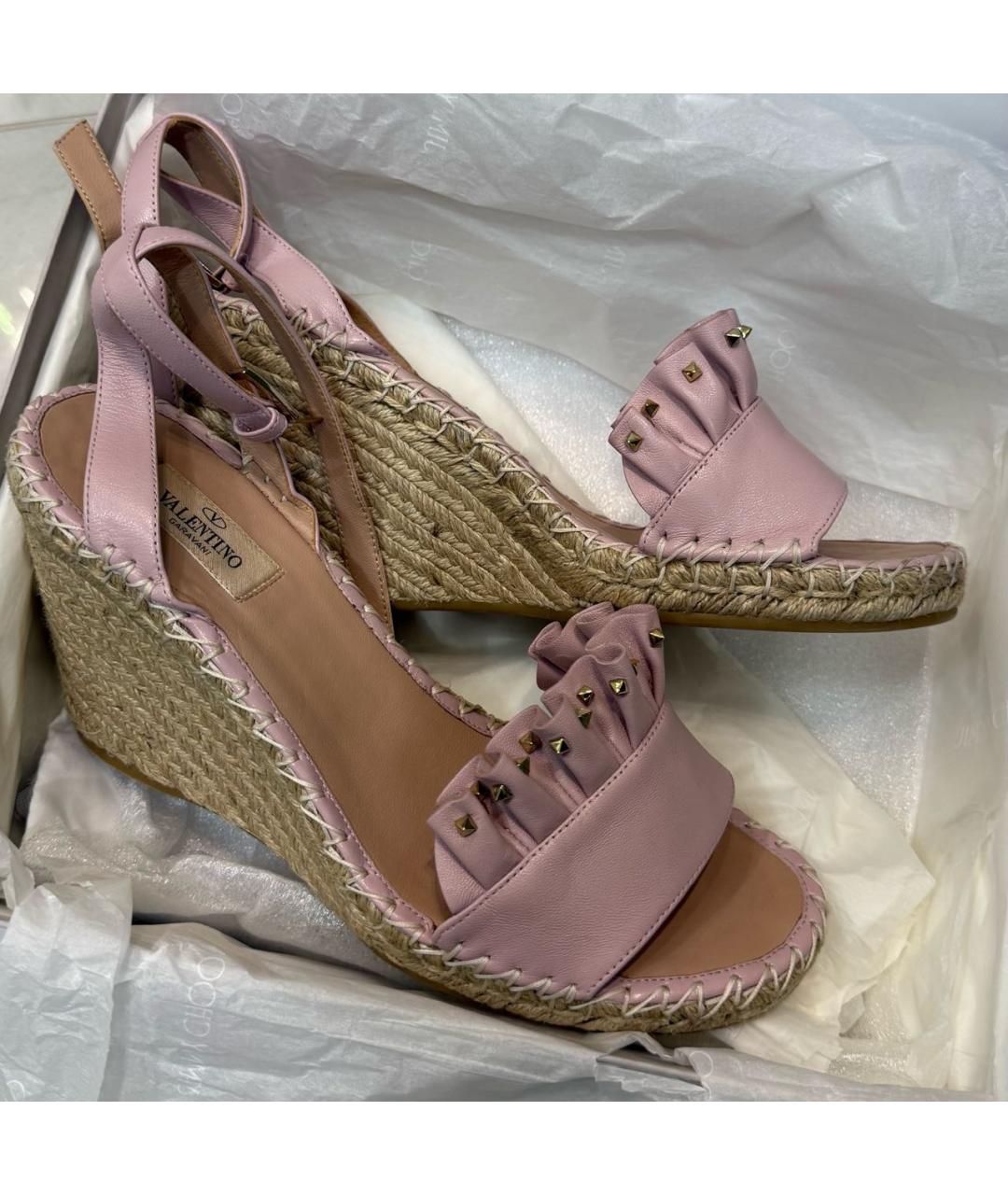 VALENTINO Розовые кожаные эспадрильи, фото 2