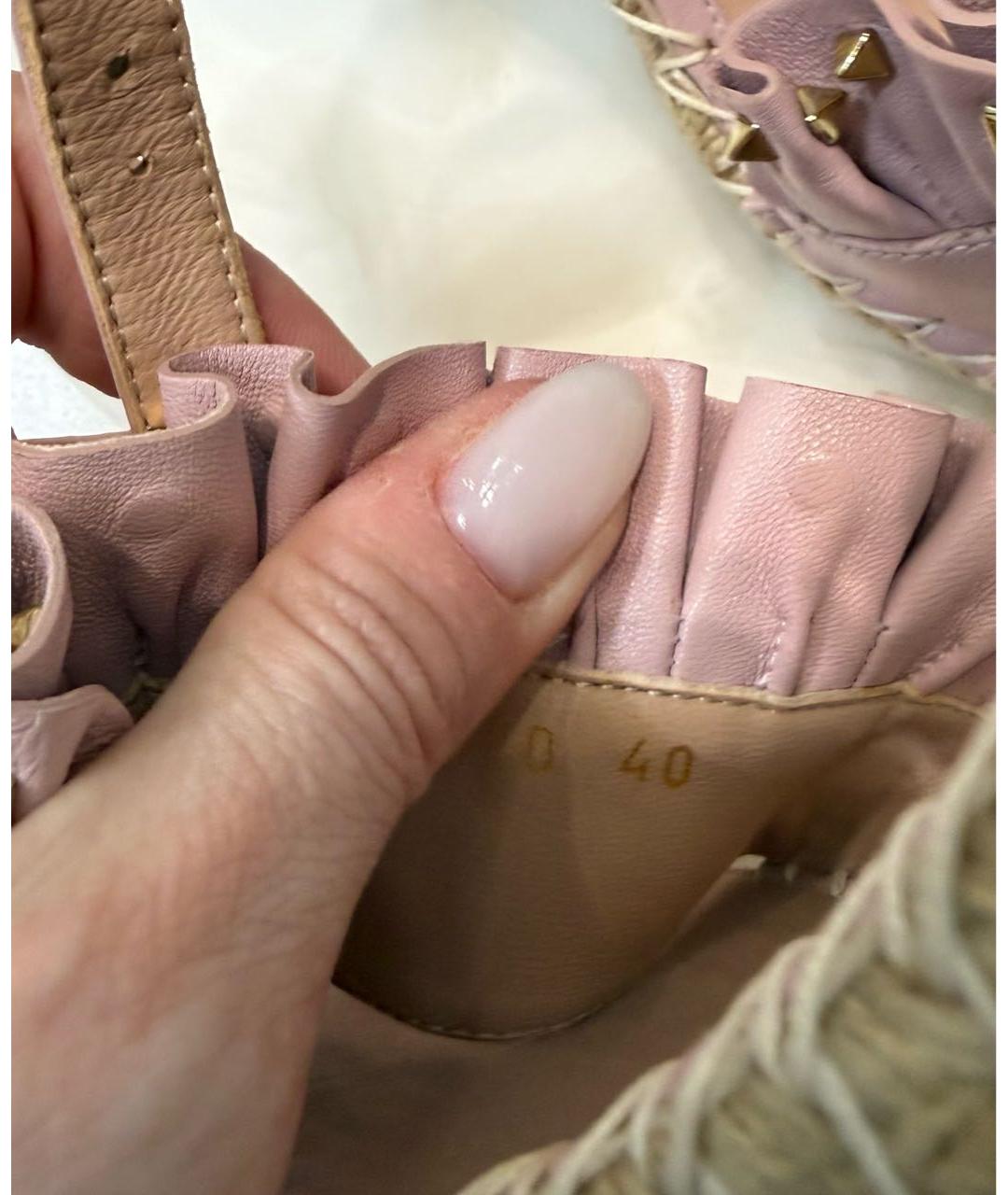 VALENTINO Розовые кожаные эспадрильи, фото 6