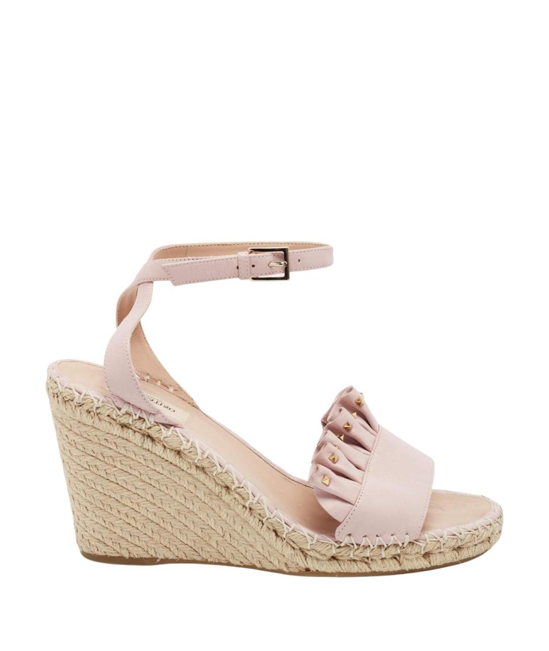 VALENTINO Розовые кожаные эспадрильи, фото 1