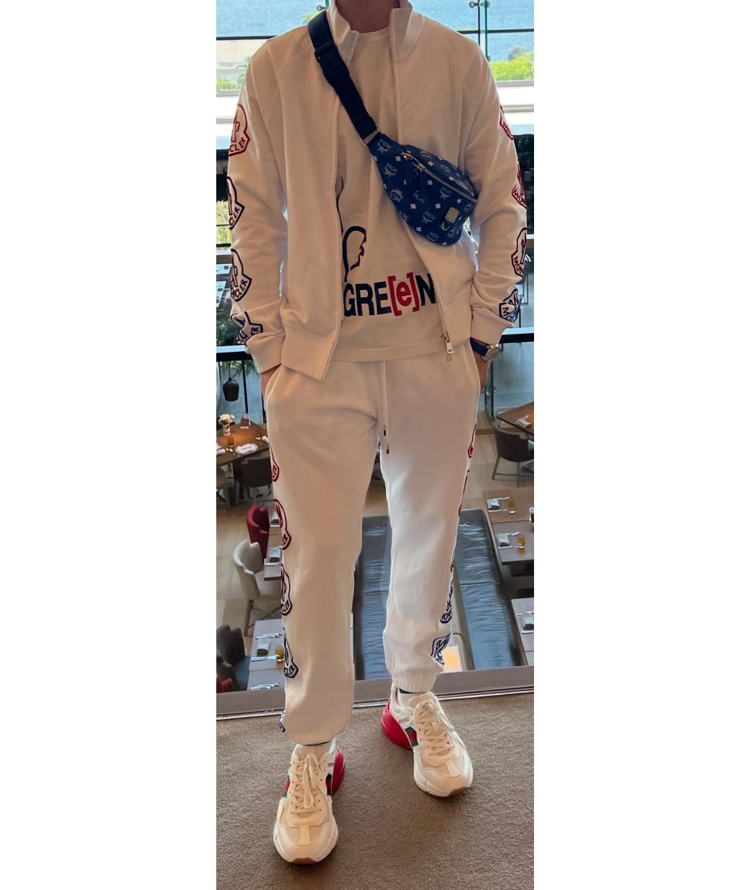 MONCLER Белый хлопковый спортивный костюм, фото 6