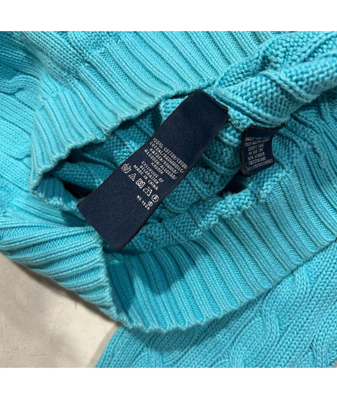POLO RALPH LAUREN Бирюзовый хлопковый джемпер / свитер, фото 5