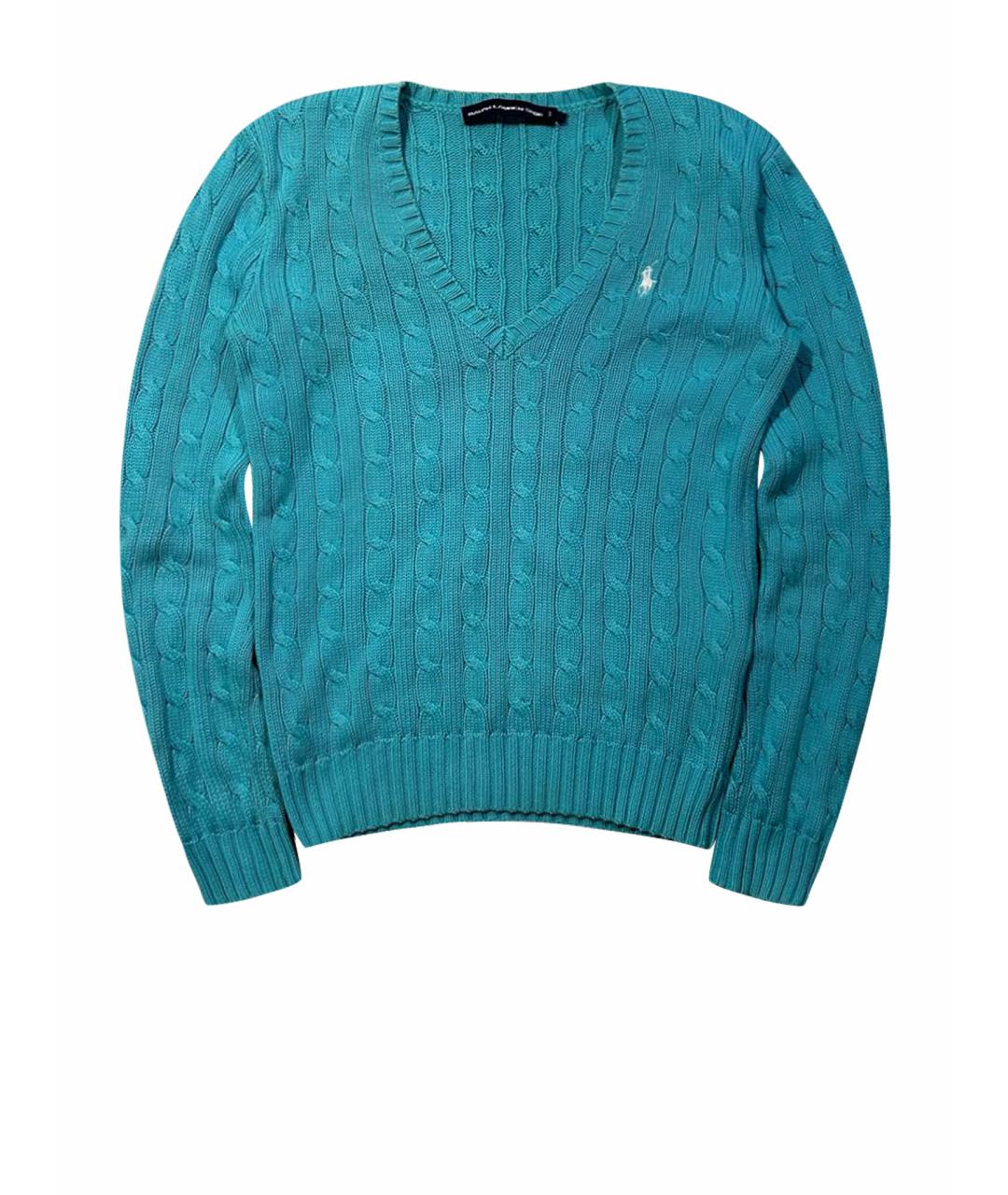POLO RALPH LAUREN Бирюзовый хлопковый джемпер / свитер, фото 1