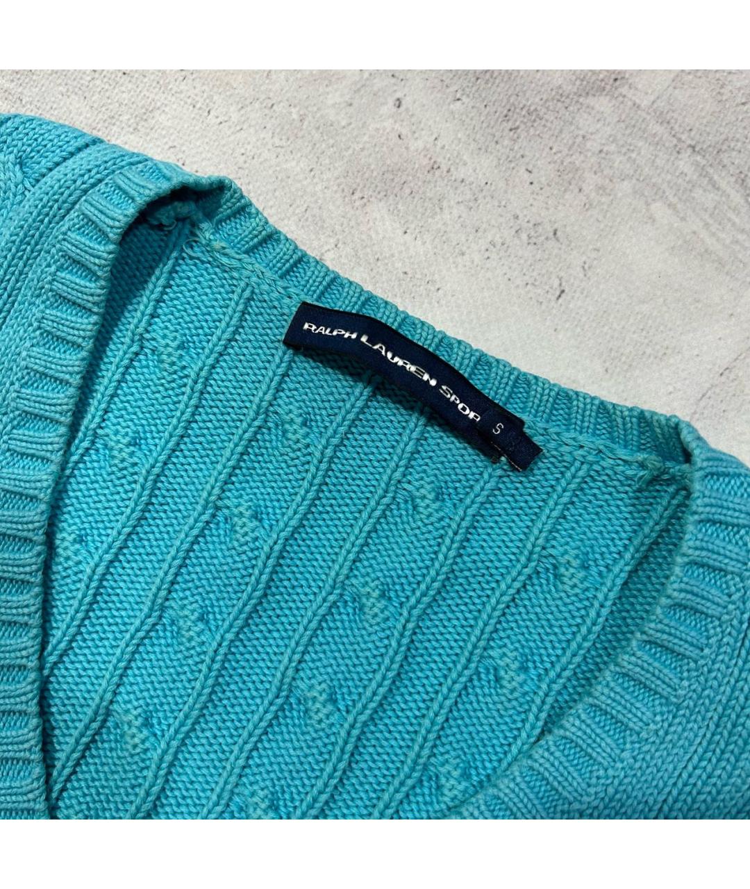 POLO RALPH LAUREN Бирюзовый хлопковый джемпер / свитер, фото 4