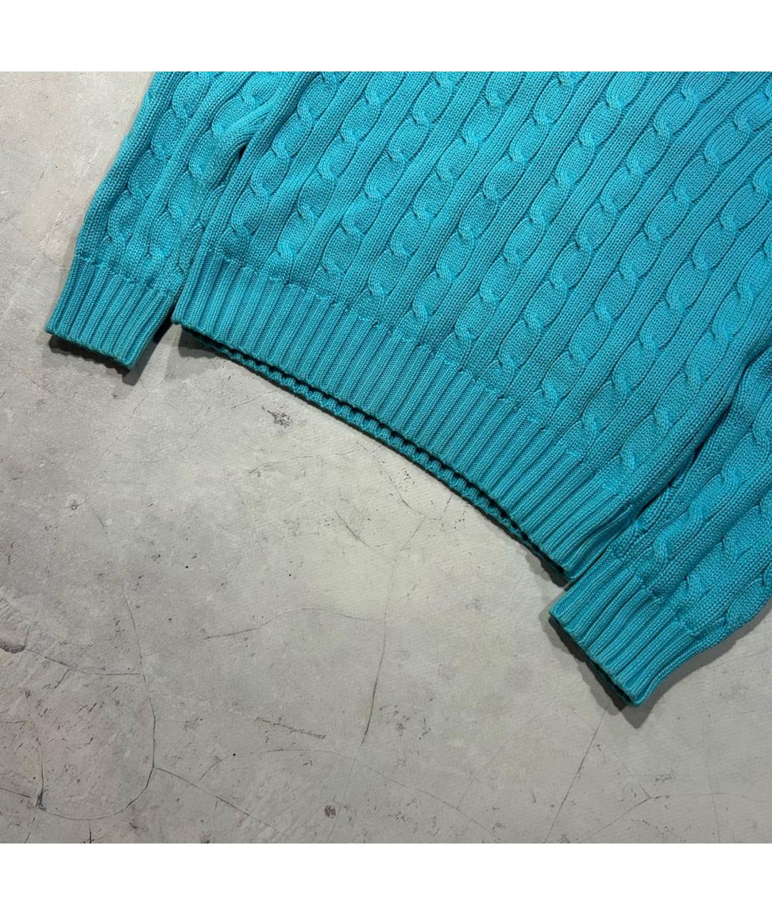 POLO RALPH LAUREN Бирюзовый хлопковый джемпер / свитер, фото 3