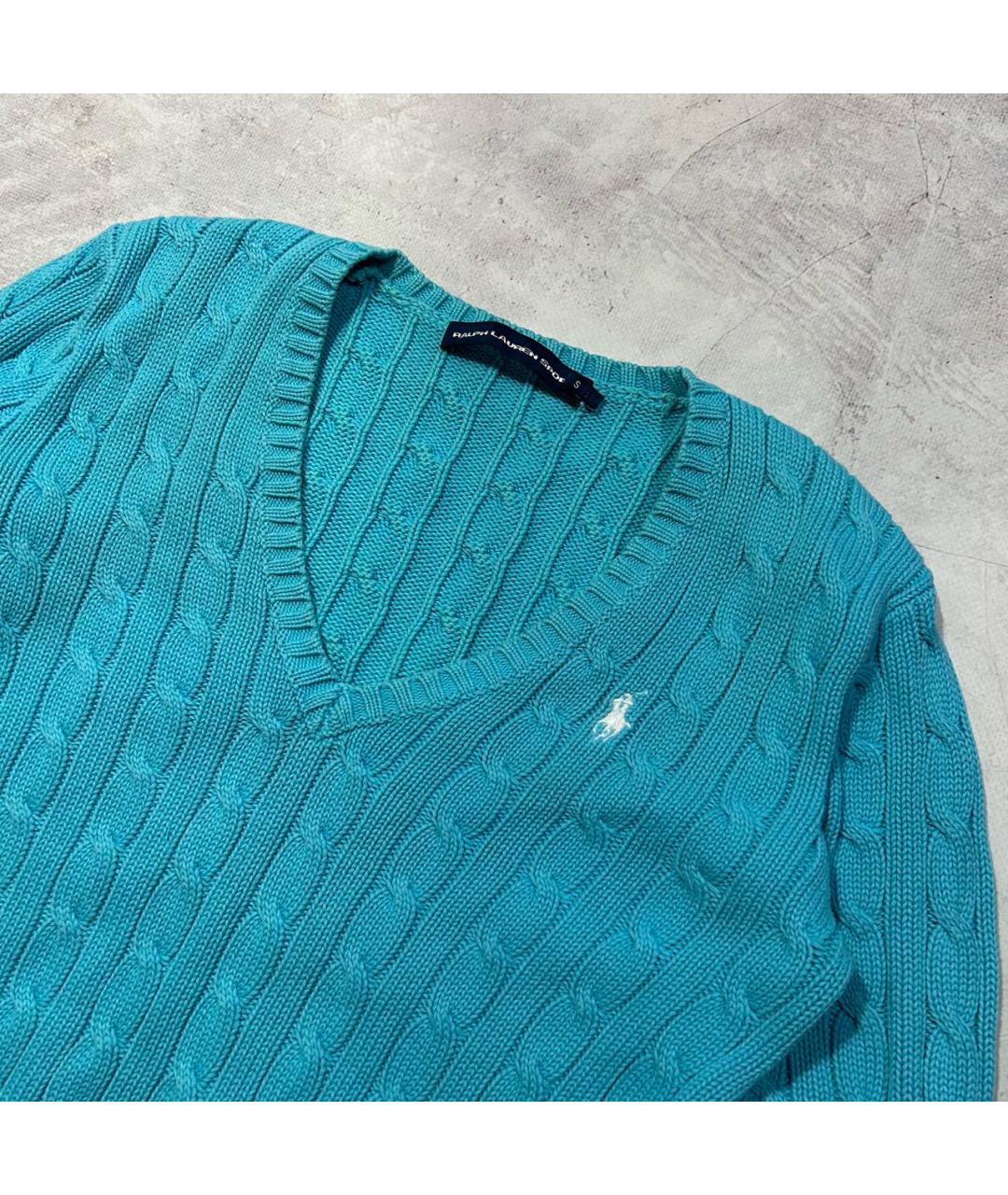 POLO RALPH LAUREN Бирюзовый хлопковый джемпер / свитер, фото 2