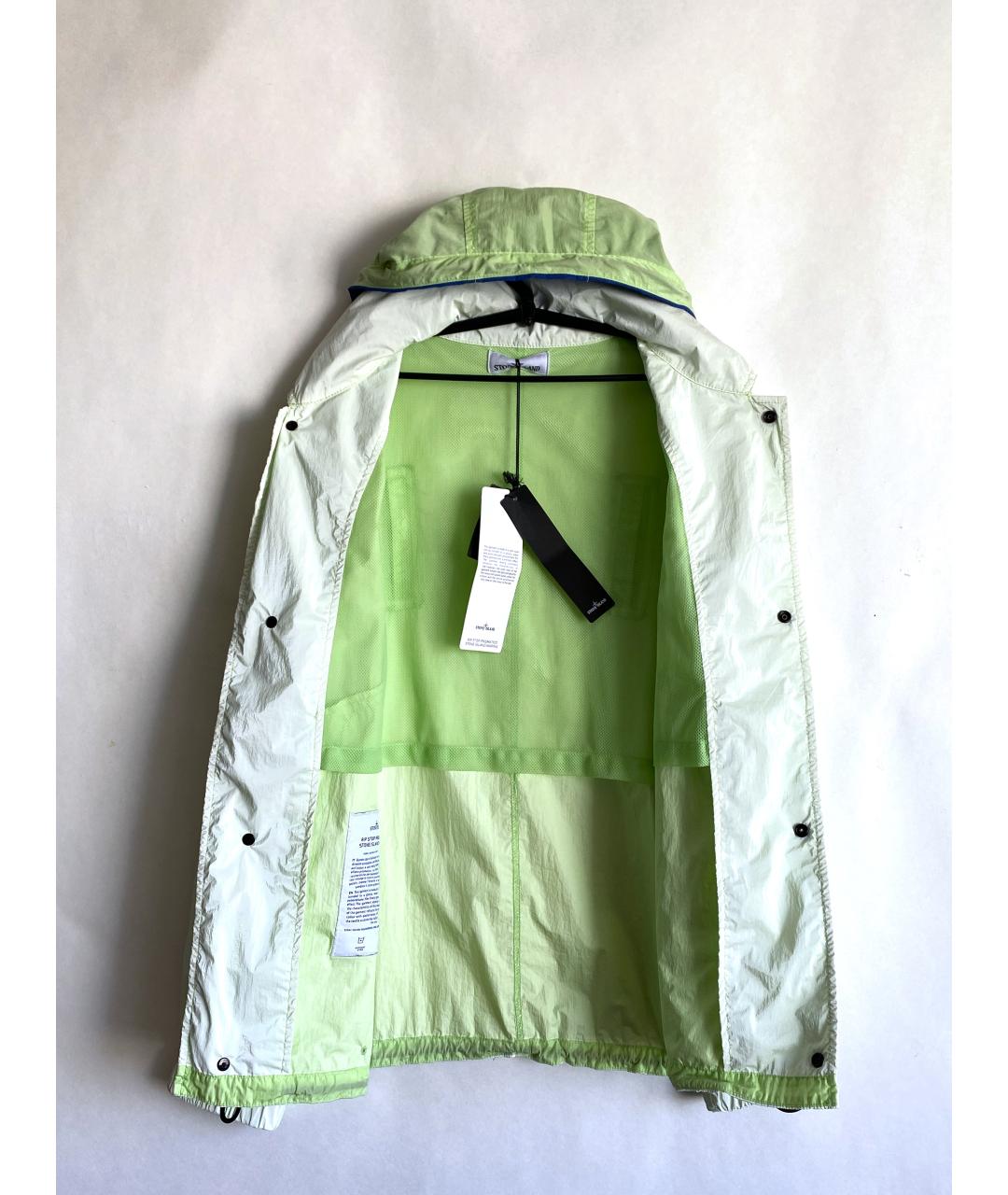 STONE ISLAND Салатовая полиамидовая куртка, фото 3
