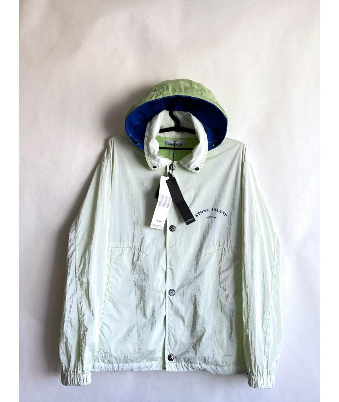 STONE ISLAND Салатовая полиамидовая куртка, фото 10