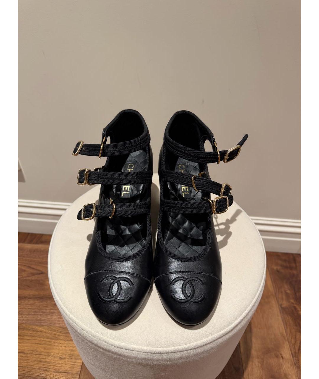 CHANEL Черные кожаные туфли, фото 2