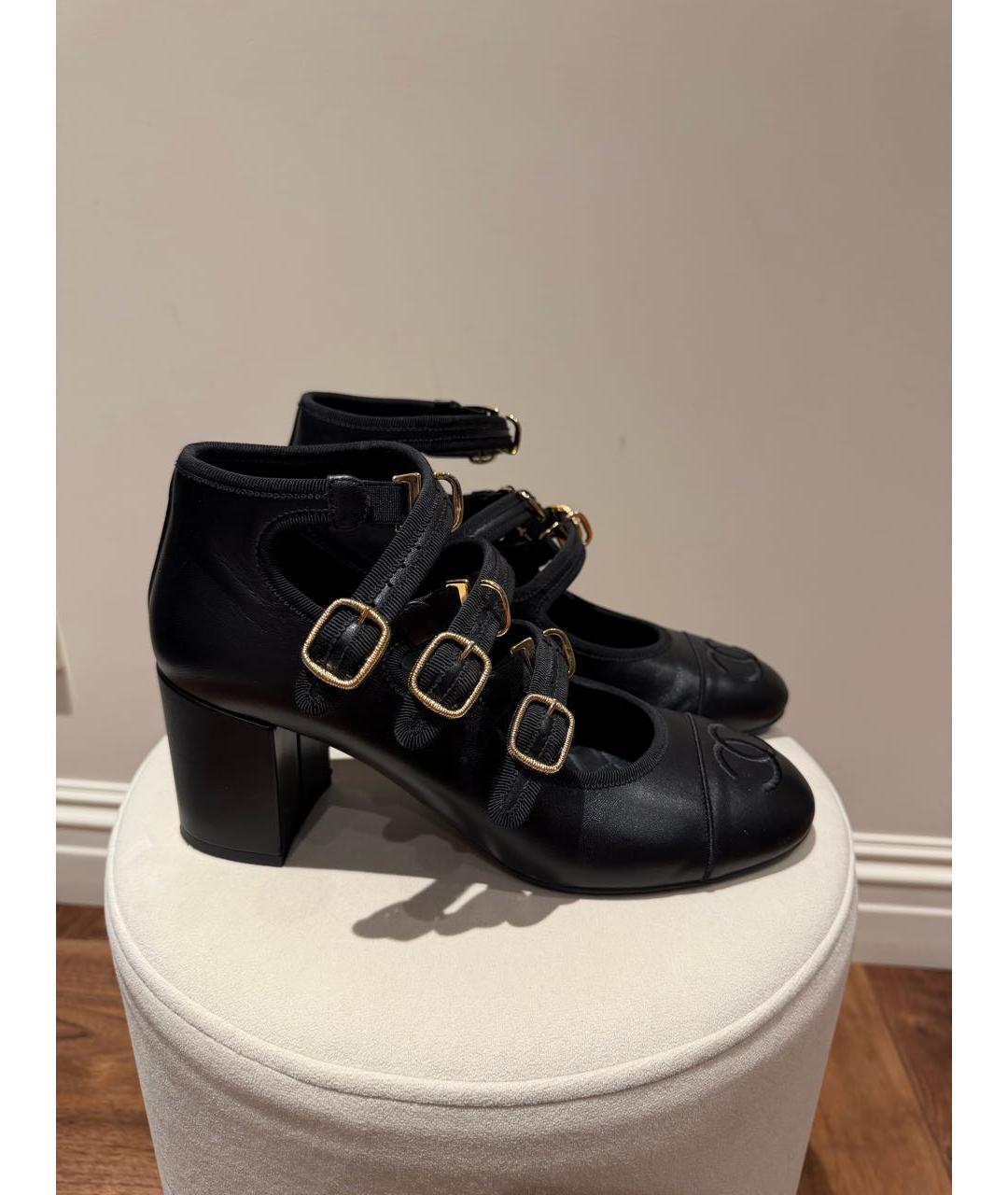 CHANEL Черные кожаные туфли, фото 9