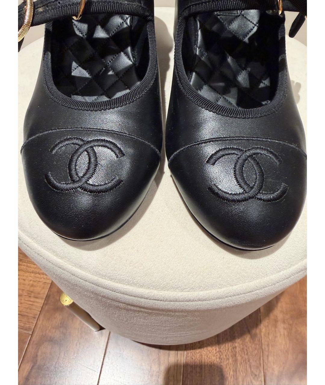 CHANEL Черные кожаные туфли, фото 6