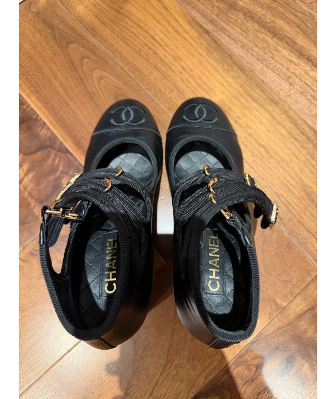 CHANEL Черные кожаные туфли, фото 3