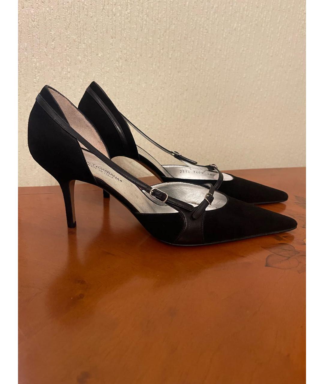 DOLCE&GABBANA Черные замшевые туфли, фото 4