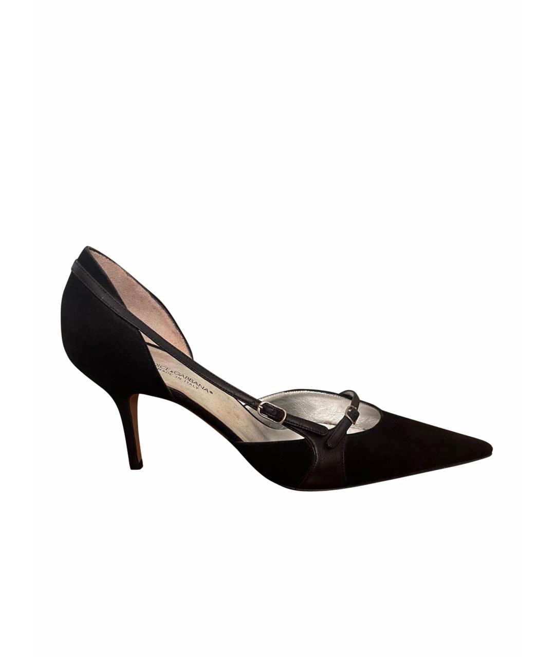 DOLCE&GABBANA Черные замшевые туфли, фото 1