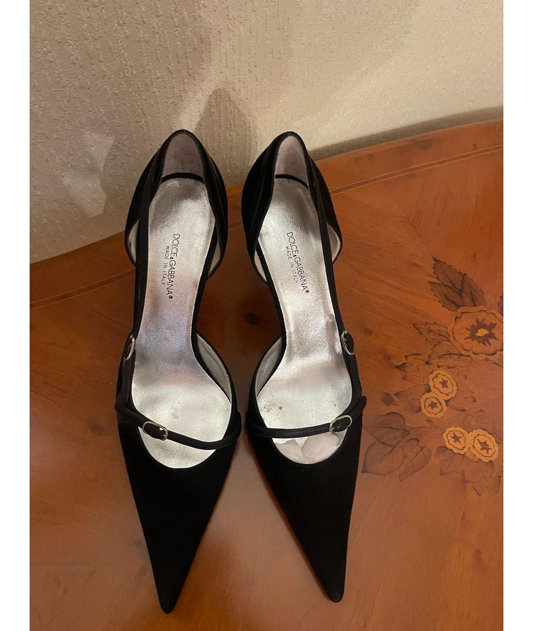 DOLCE&GABBANA Черные замшевые туфли, фото 2