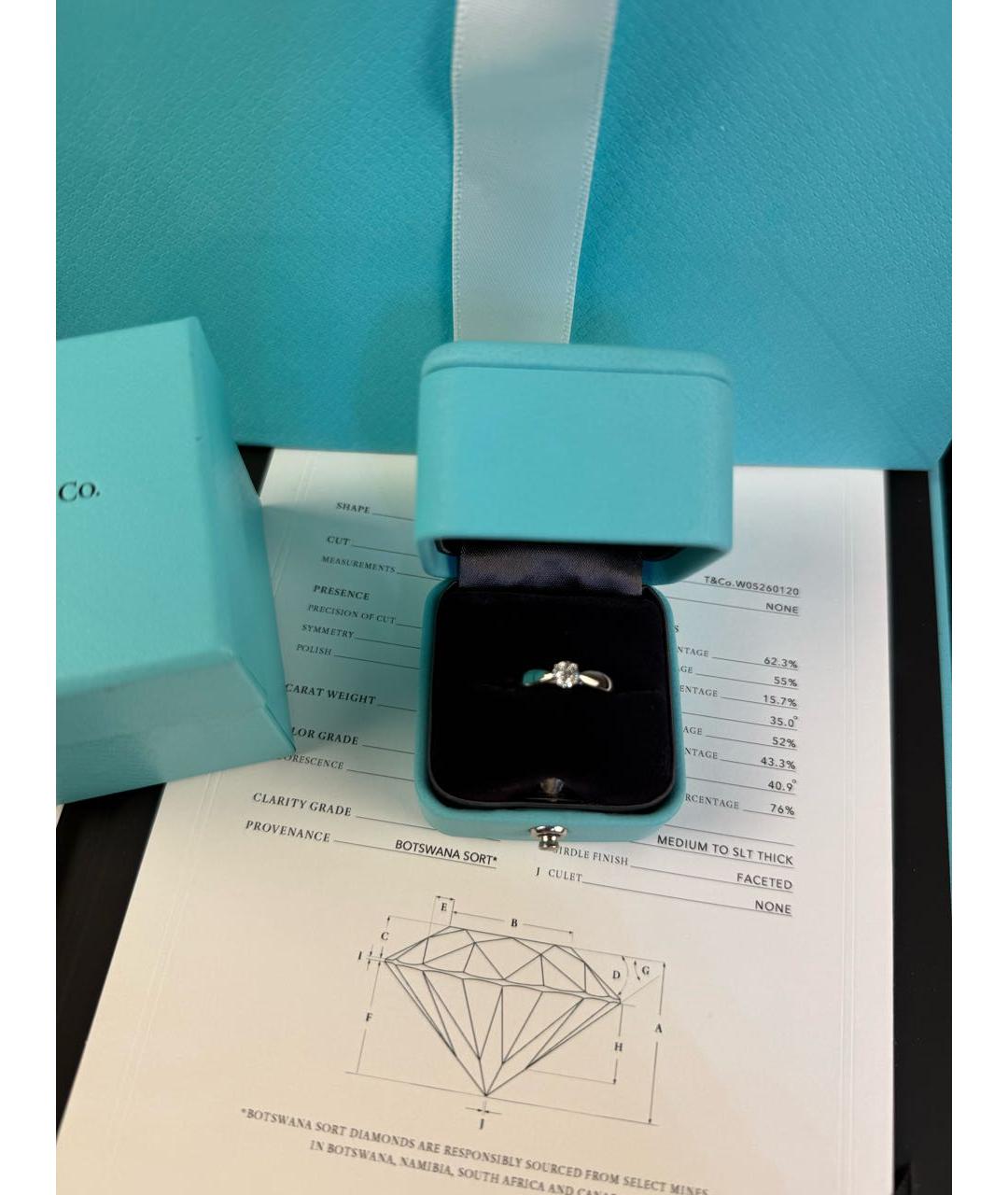 TIFFANY&CO Серебряное платиновое кольцо, фото 2