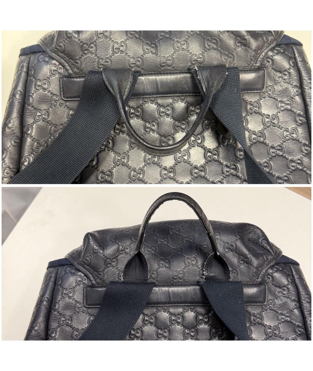 GUCCI Темно-синий кожаный рюкзак, фото 8
