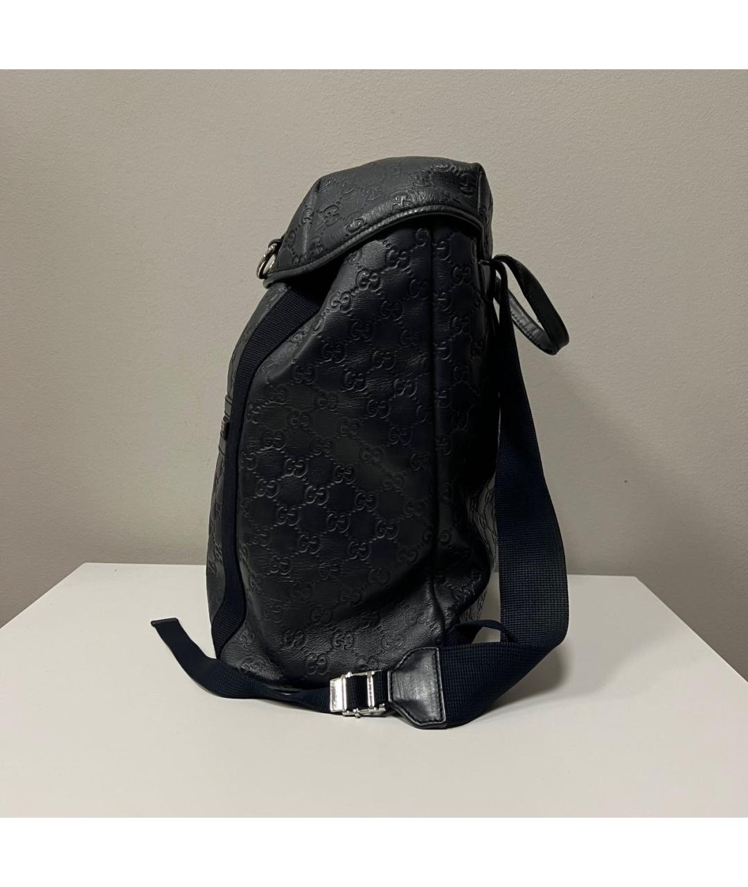 GUCCI Темно-синий кожаный рюкзак, фото 3