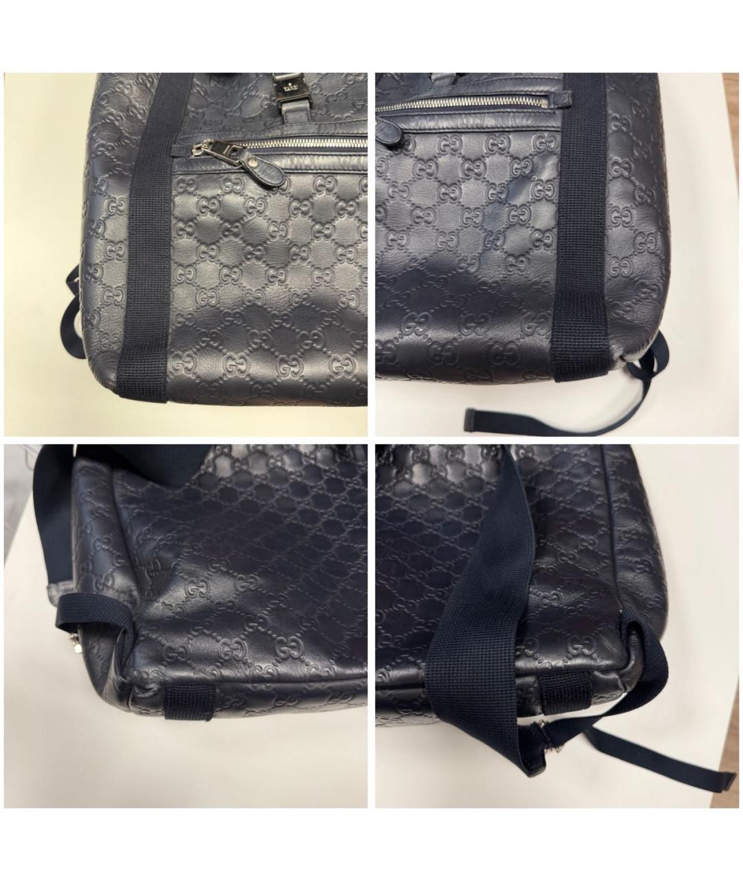 GUCCI Темно-синий кожаный рюкзак, фото 7