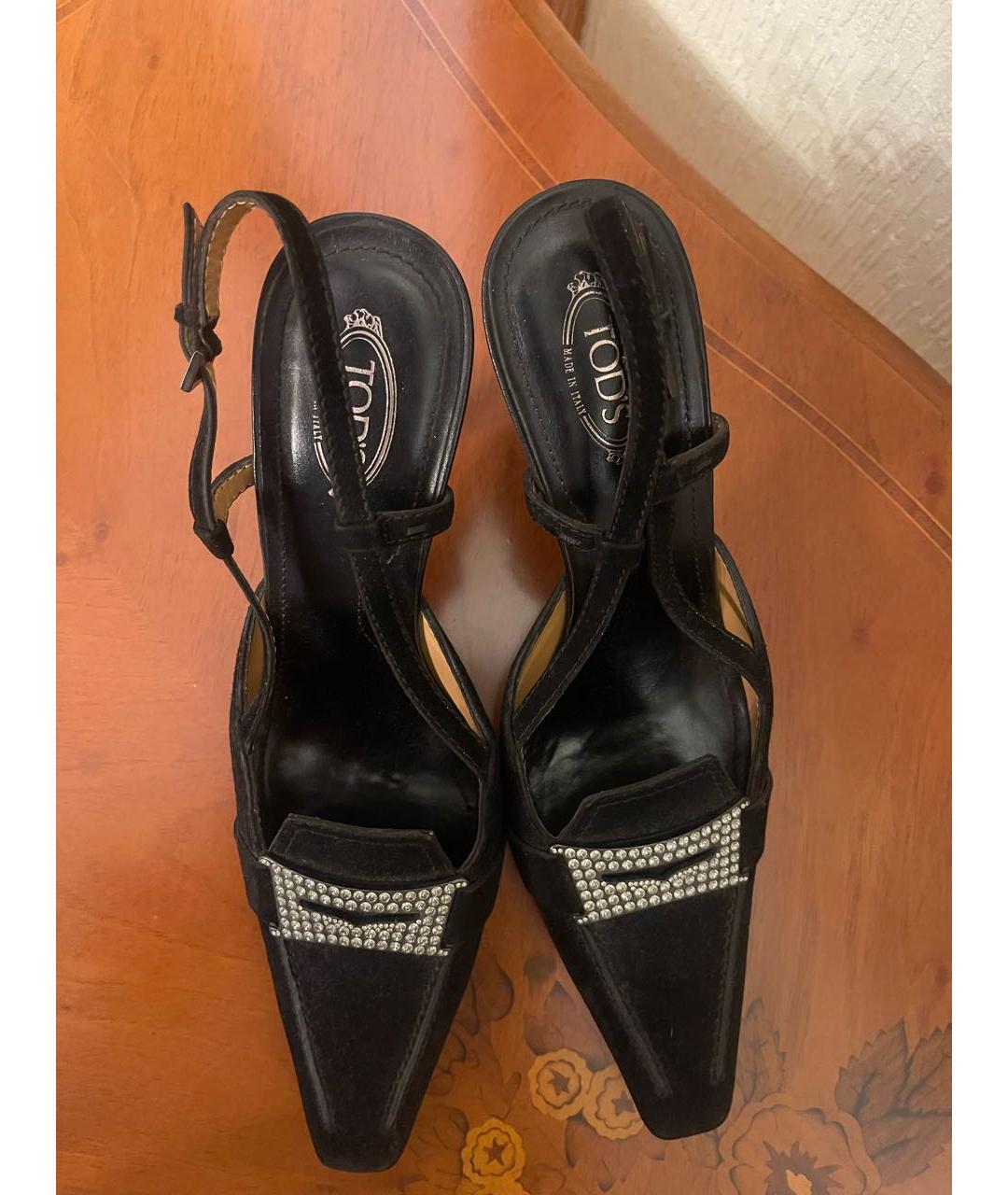 TOD'S Черные замшевые туфли, фото 2