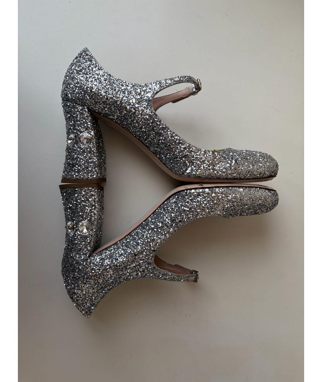 MIU MIU Серебряные туфли, фото 5