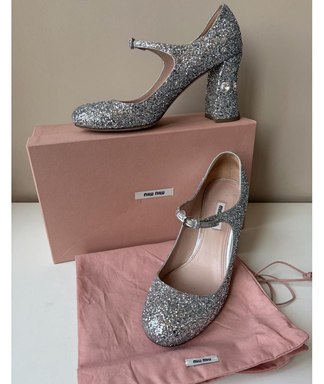 MIU MIU Серебряные туфли, фото 7