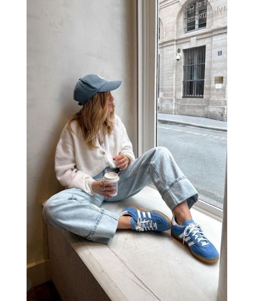 ADIDAS Синие замшевые низкие кроссовки / кеды, фото 9