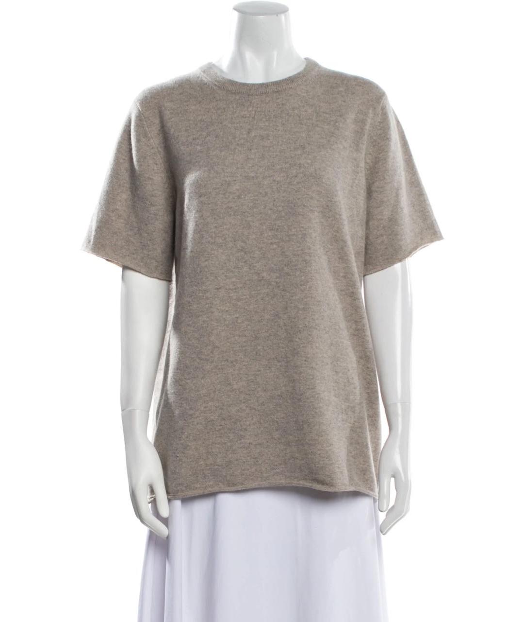 EXTREME CASHMERE Серая кашемировая футболка, фото 6