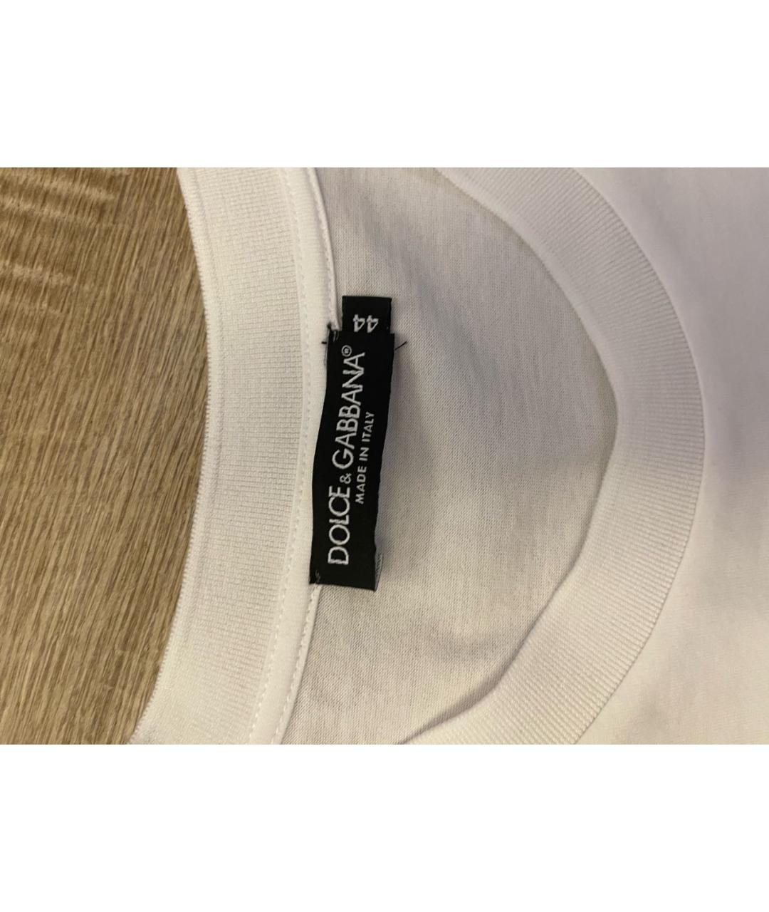 DOLCE&GABBANA Белая хлопковая футболка, фото 4