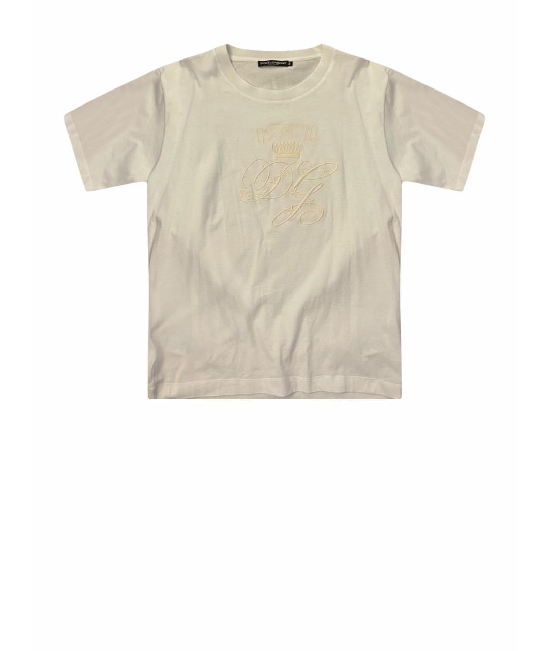 DOLCE&GABBANA Белая хлопковая футболка, фото 1