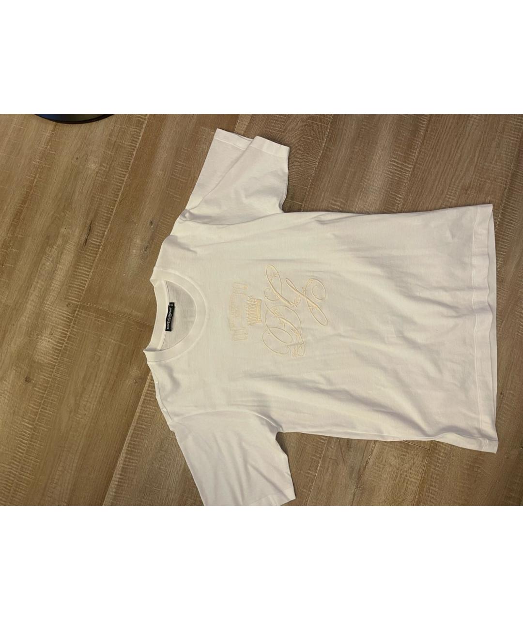 DOLCE&GABBANA Белая хлопковая футболка, фото 5