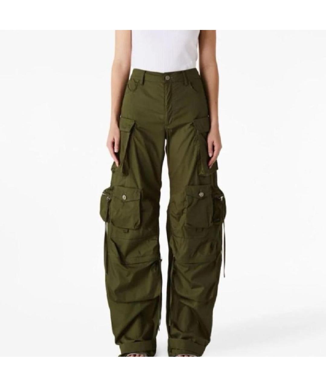 THE ATTICO Зеленые хлопковые брюки широкие, фото 6