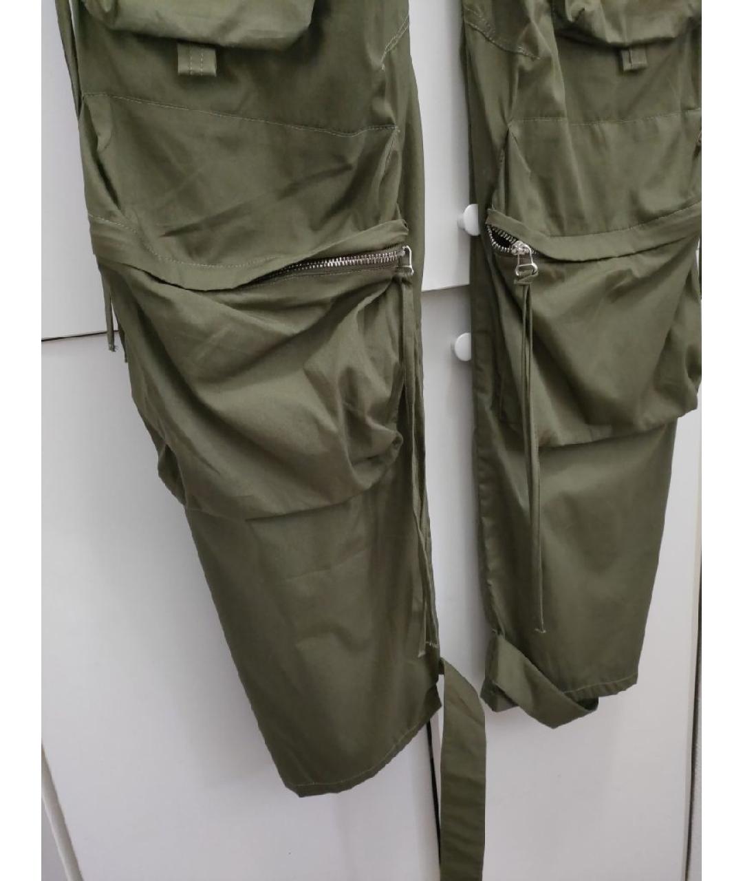 THE ATTICO Зеленые хлопковые брюки широкие, фото 4