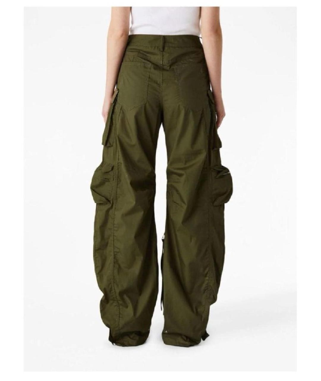 THE ATTICO Зеленые хлопковые брюки широкие, фото 2