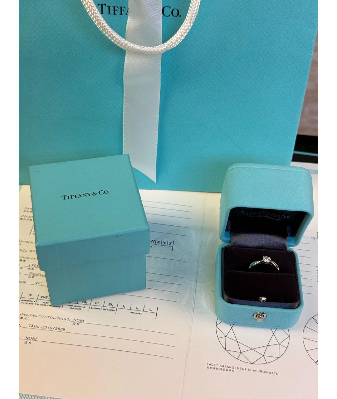 TIFFANY&CO Серебряное платиновое кольцо, фото 4