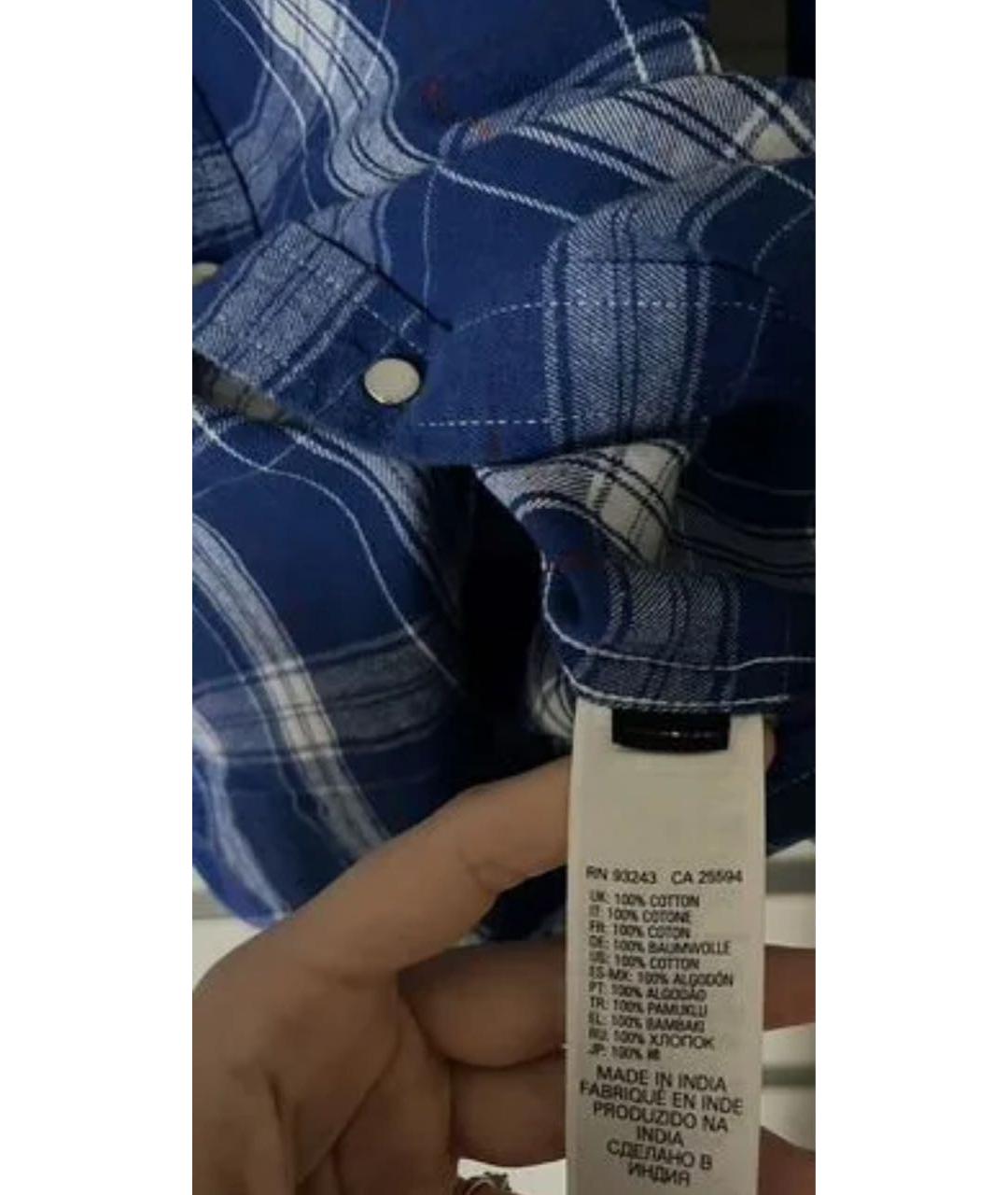 DIESEL Синяя хлопковая кэжуал рубашка, фото 6