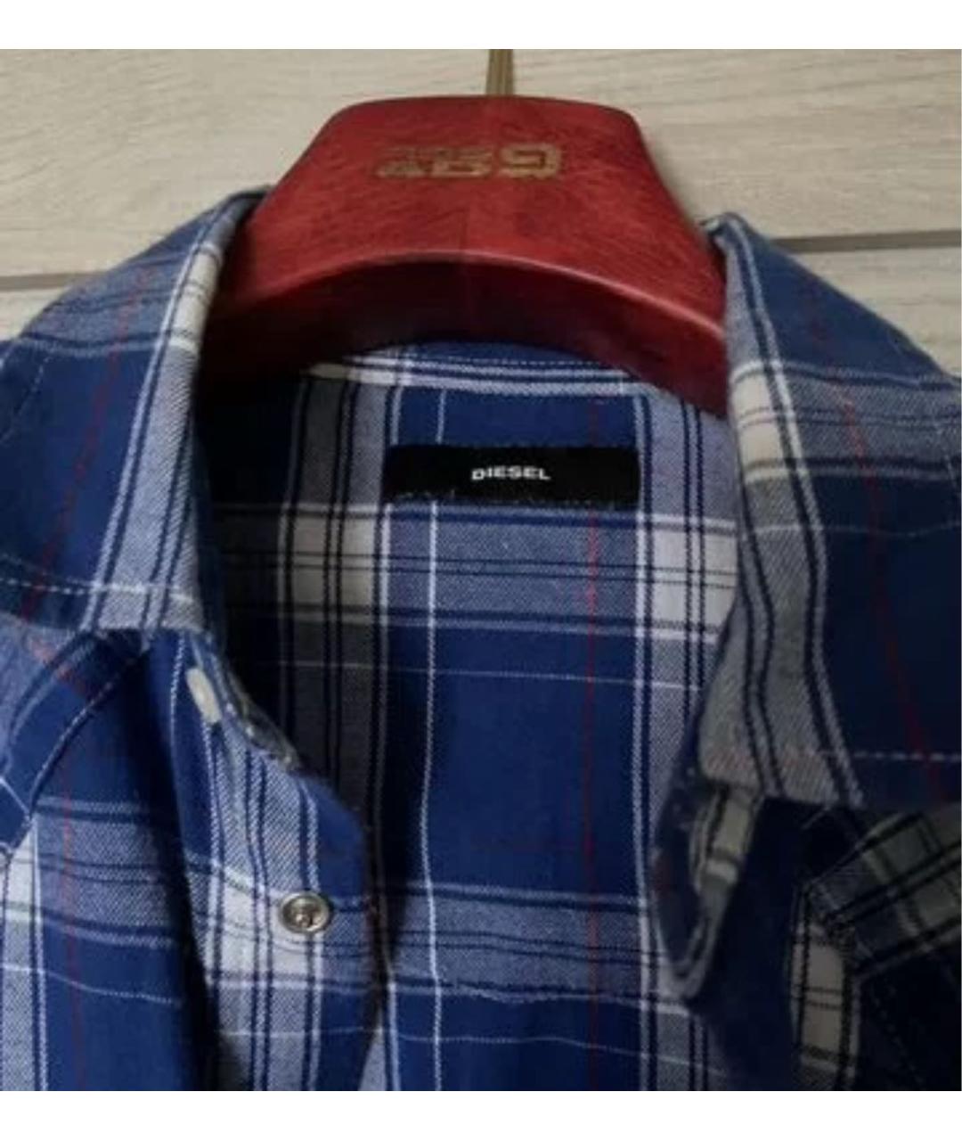 DIESEL Синяя хлопковая кэжуал рубашка, фото 5