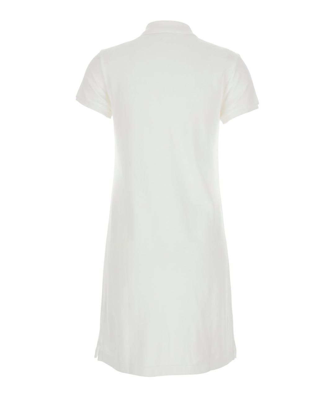 POLO RALPH LAUREN Белое хлопковое повседневное платье, фото 2
