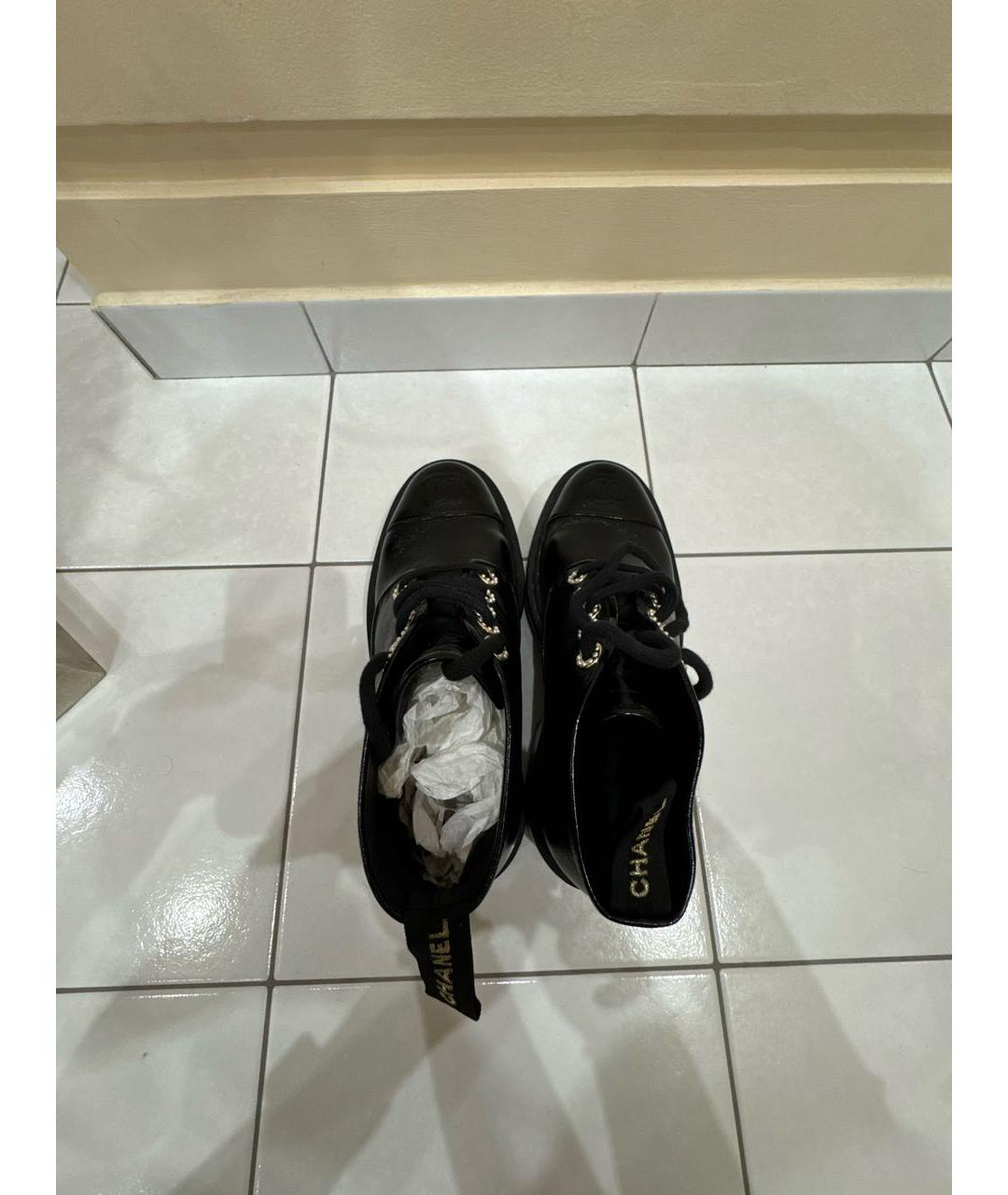 CHANEL Черные кожаные ботинки, фото 3