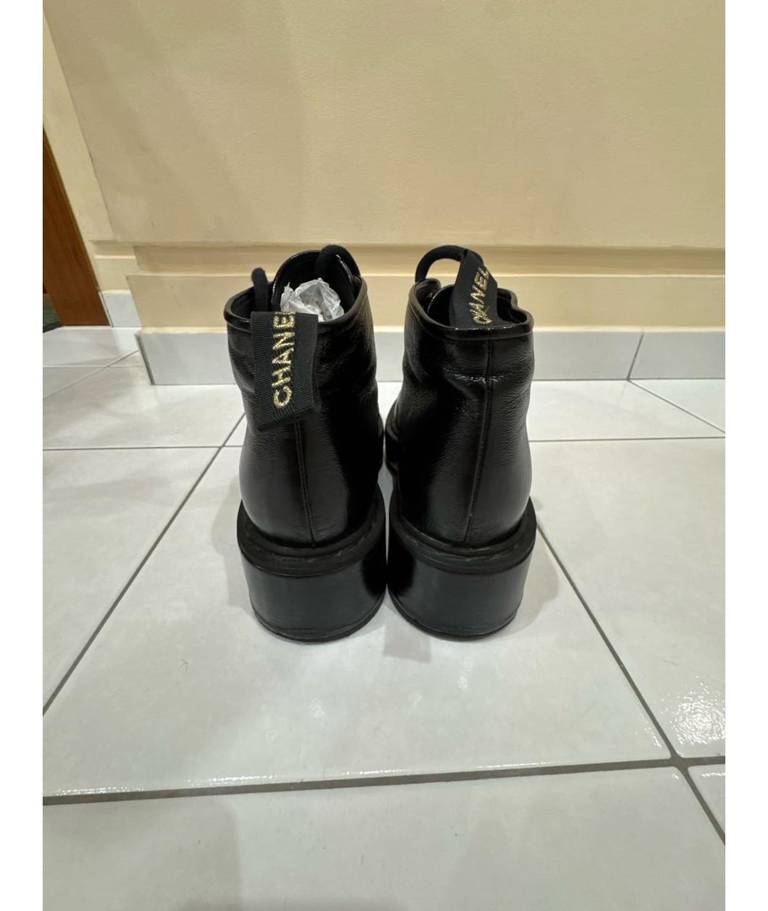 CHANEL Черные кожаные ботинки, фото 4