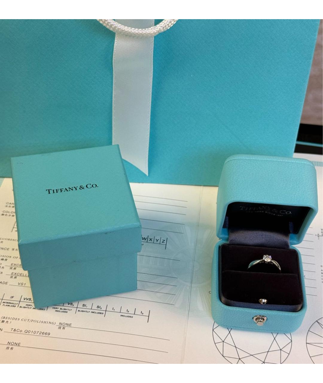 TIFFANY&CO Серебряное платиновое кольцо, фото 3