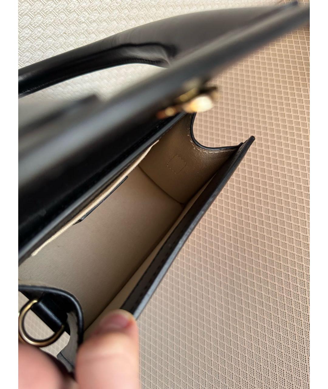 JACQUEMUS Черная кожаная сумка с короткими ручками, фото 4